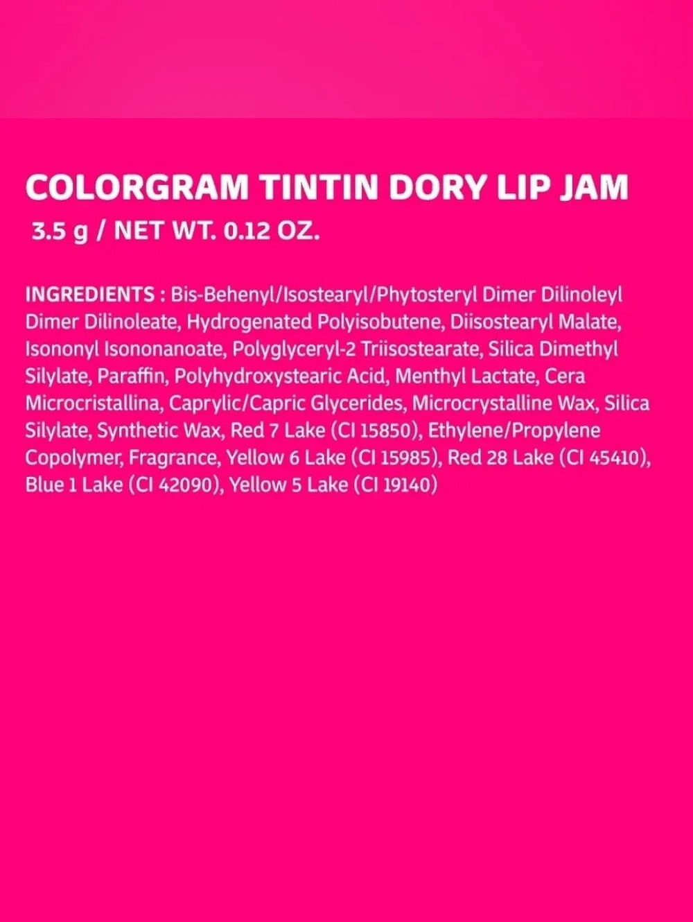 COLORGRAM Tintin Dory 03 Peach Jam, Pudding Pot Lip Blush, Tinted Lip Jam